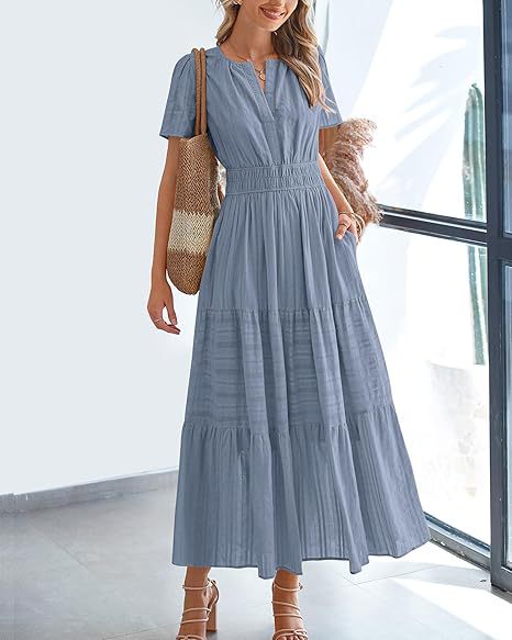 Leichtes V-Ausschnitt-Kleid