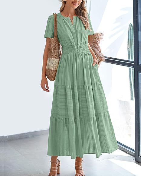 Leichtes V-Ausschnitt-Kleid