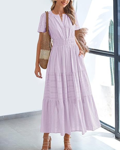 Leichtes V-Ausschnitt-Kleid