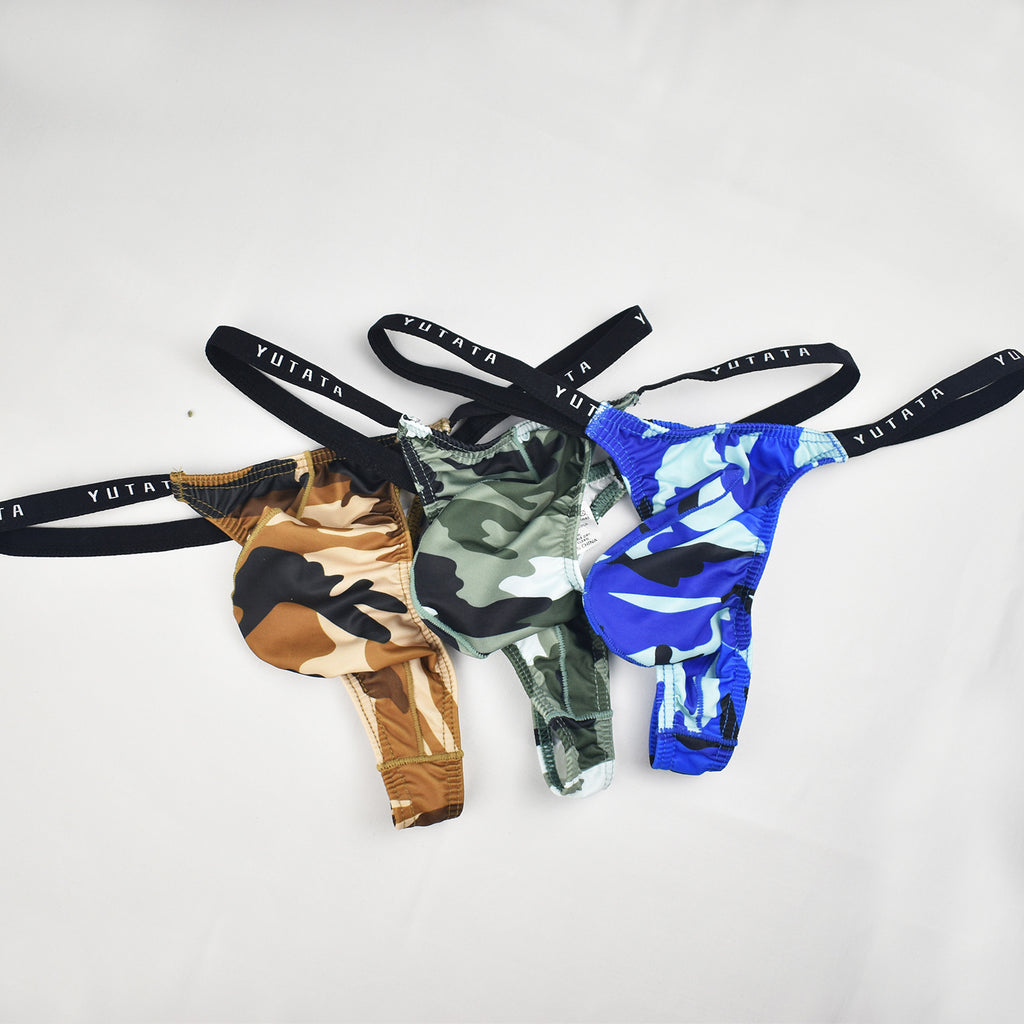 Men's Thong Bag U-convex Camouflage Underwear