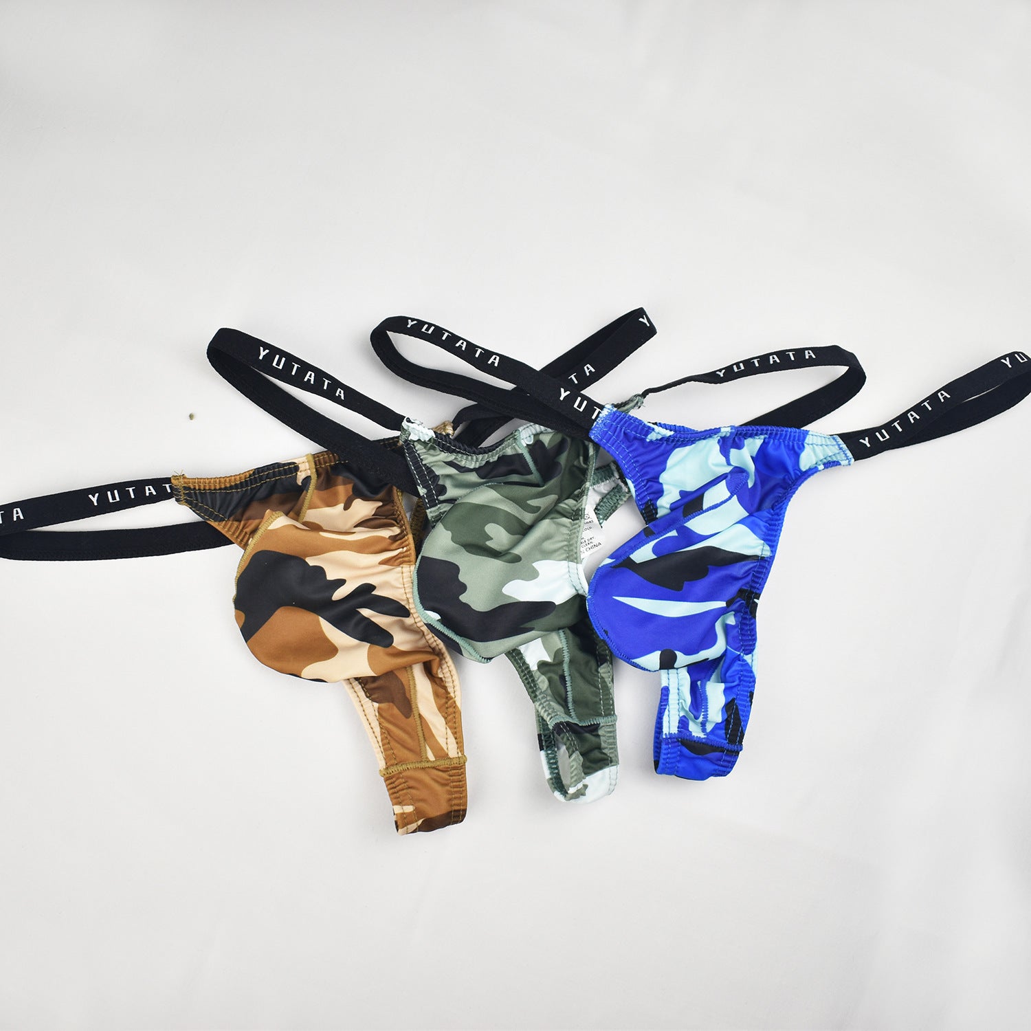 Men's Thong Bag U-convex Camouflage Underwear