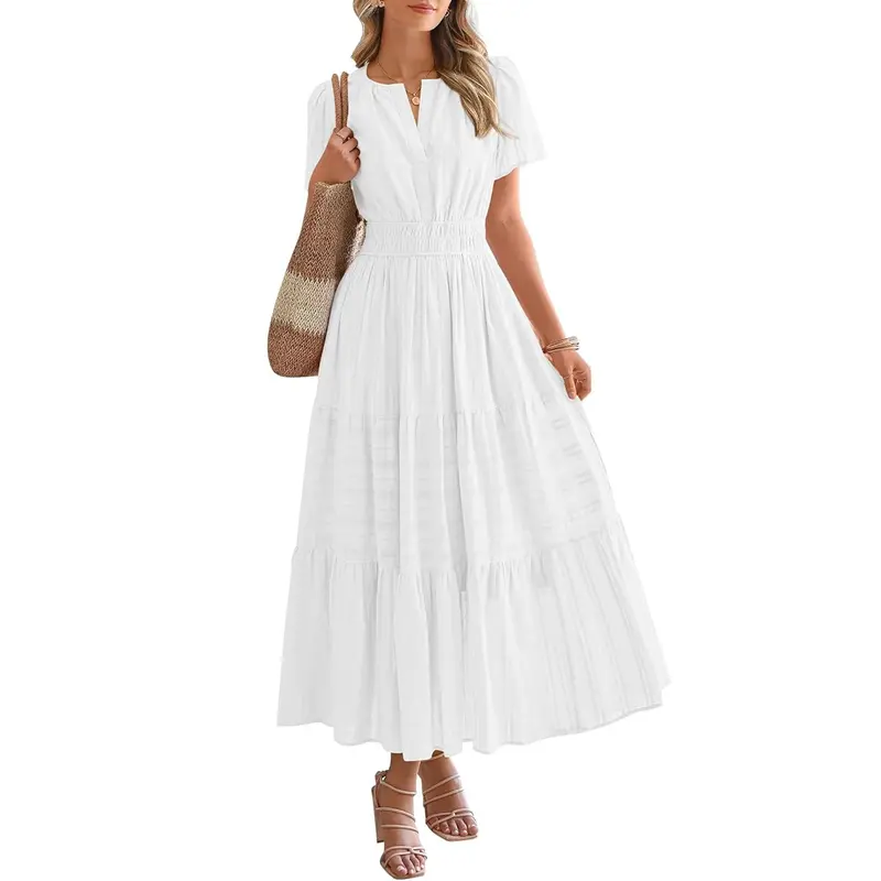 Leichtes V-Ausschnitt-Kleid