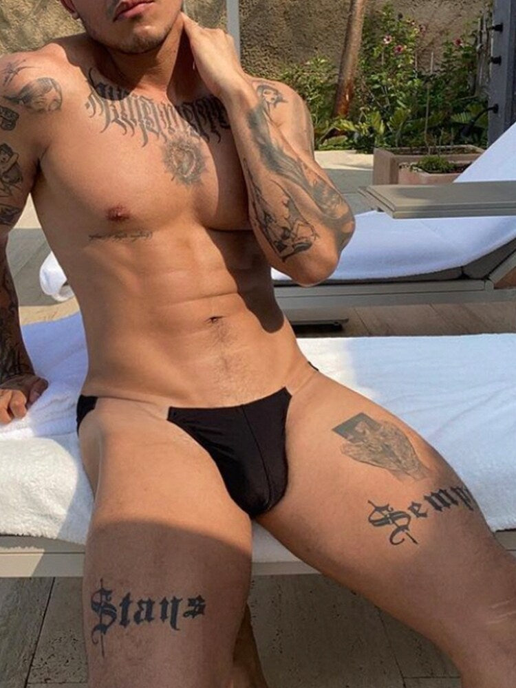 Sexy Men's Summer Modal Briefs with Sheer Waistband