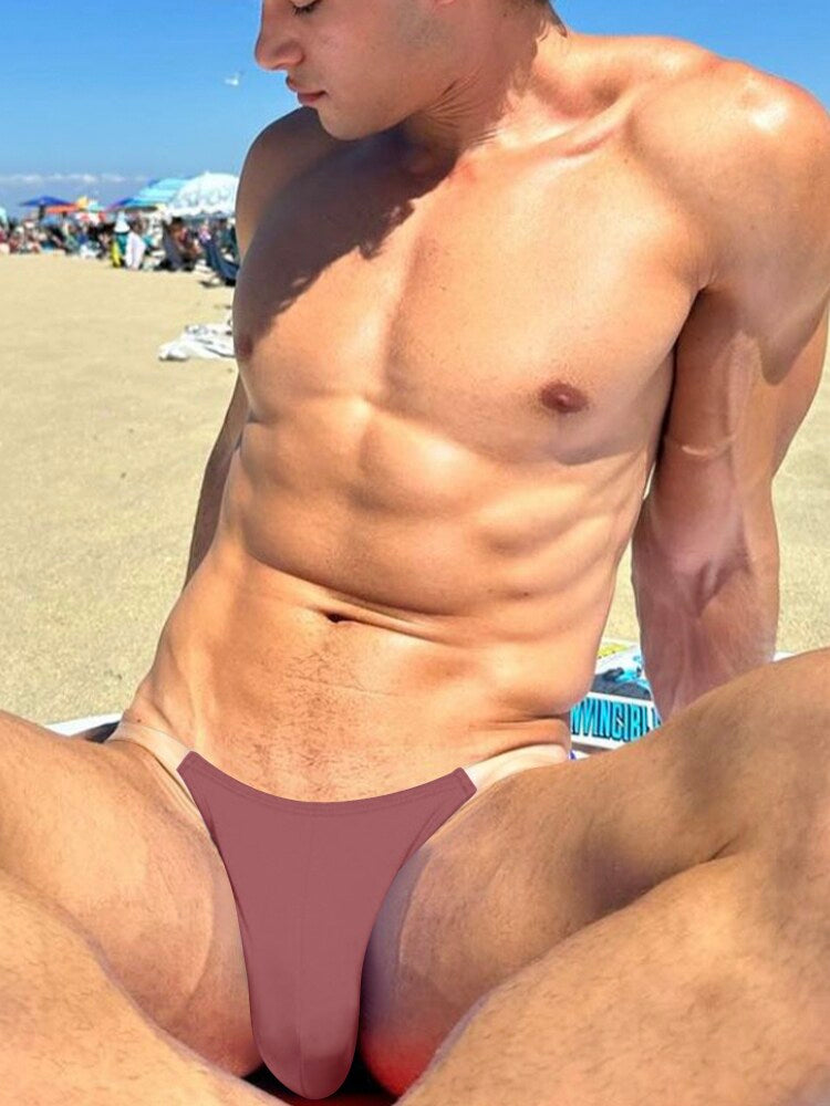 Sexy Men's Summer Modal Briefs with Sheer Waistband