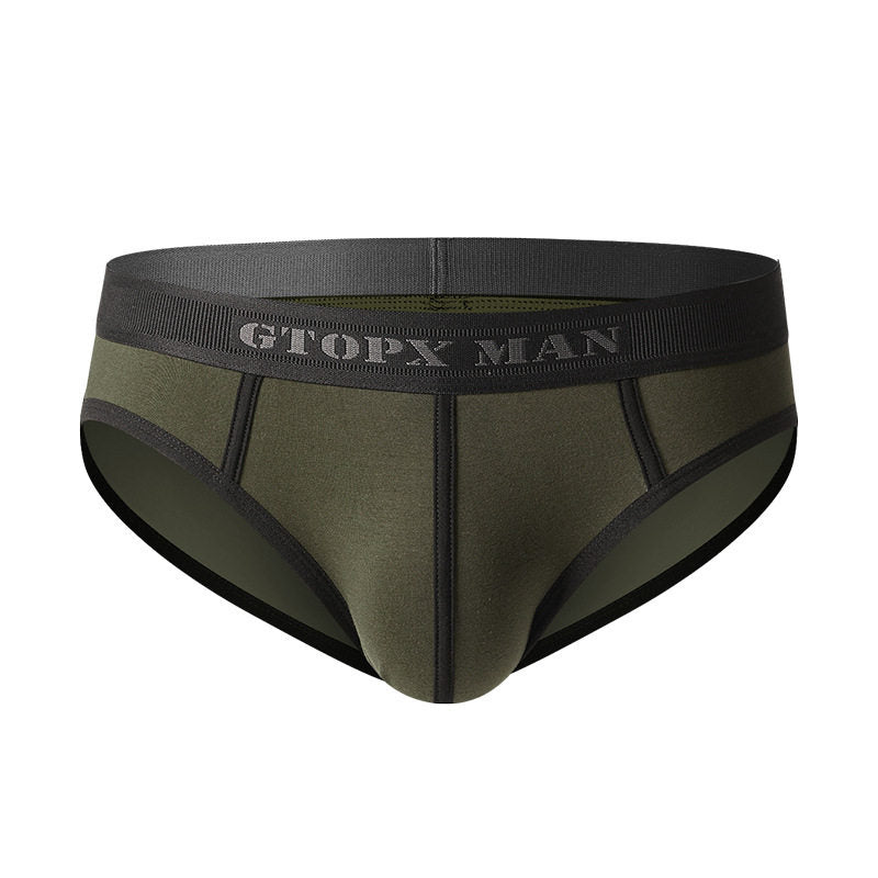 Stretchy White Modal-Cotton Sexy Briefs with Large U-Convex Pouch