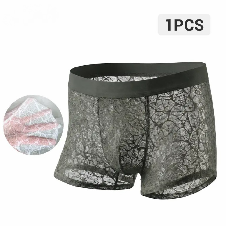 Men's Leopard Print Lace Boxer Briefs