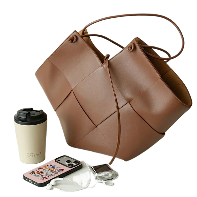 One-Shoulder Underarm Hand-Woven Tote Bag