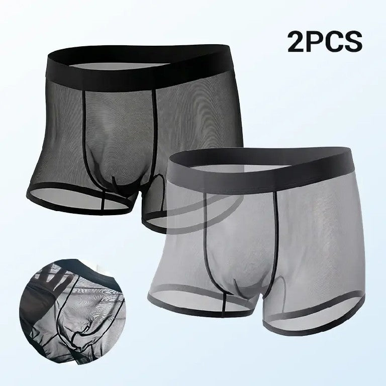 Men's Ice Silk Ultra-thin Cooling Breathable Boxer Shorts
