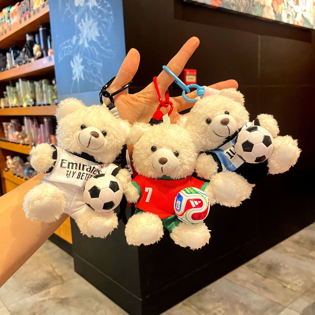 World Cup Football Teddy Bear Bag Charm