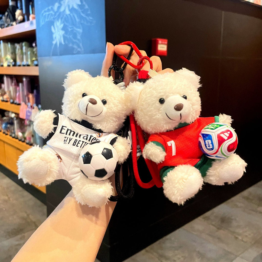 World Cup Football Teddy Bear Bag Charm