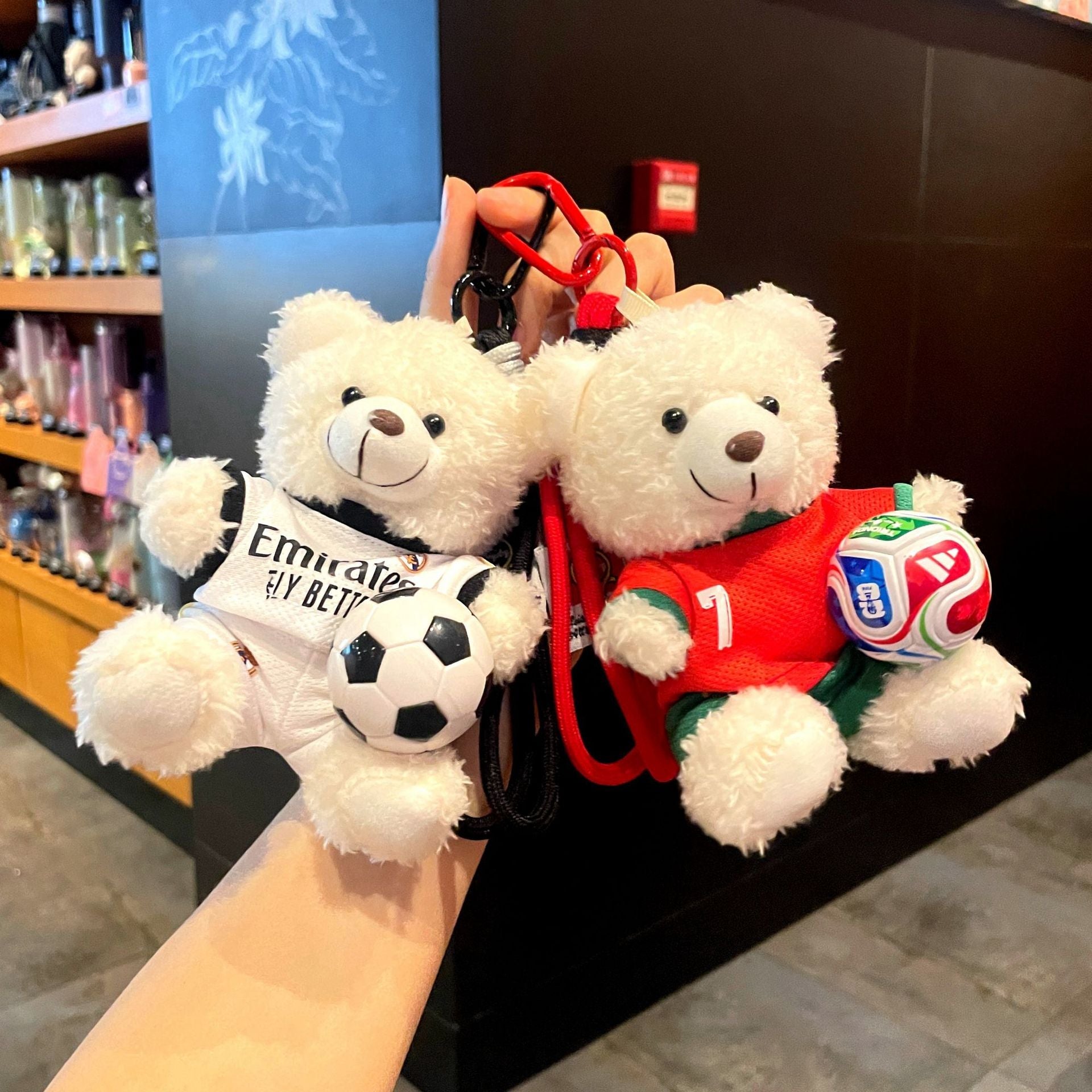 World Cup Football Teddy Bear Bag Charm
