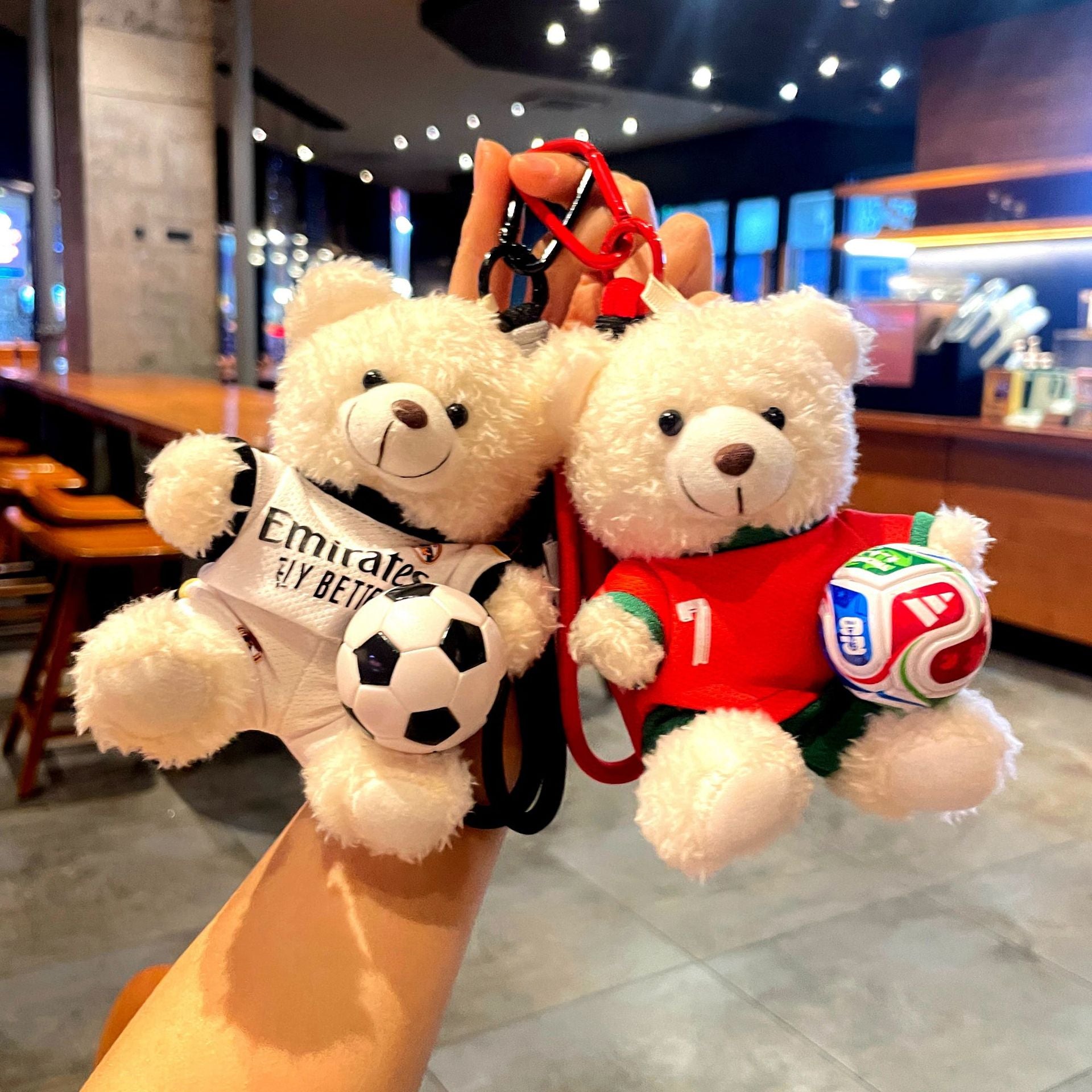 World Cup Football Teddy Bear Bag Charm