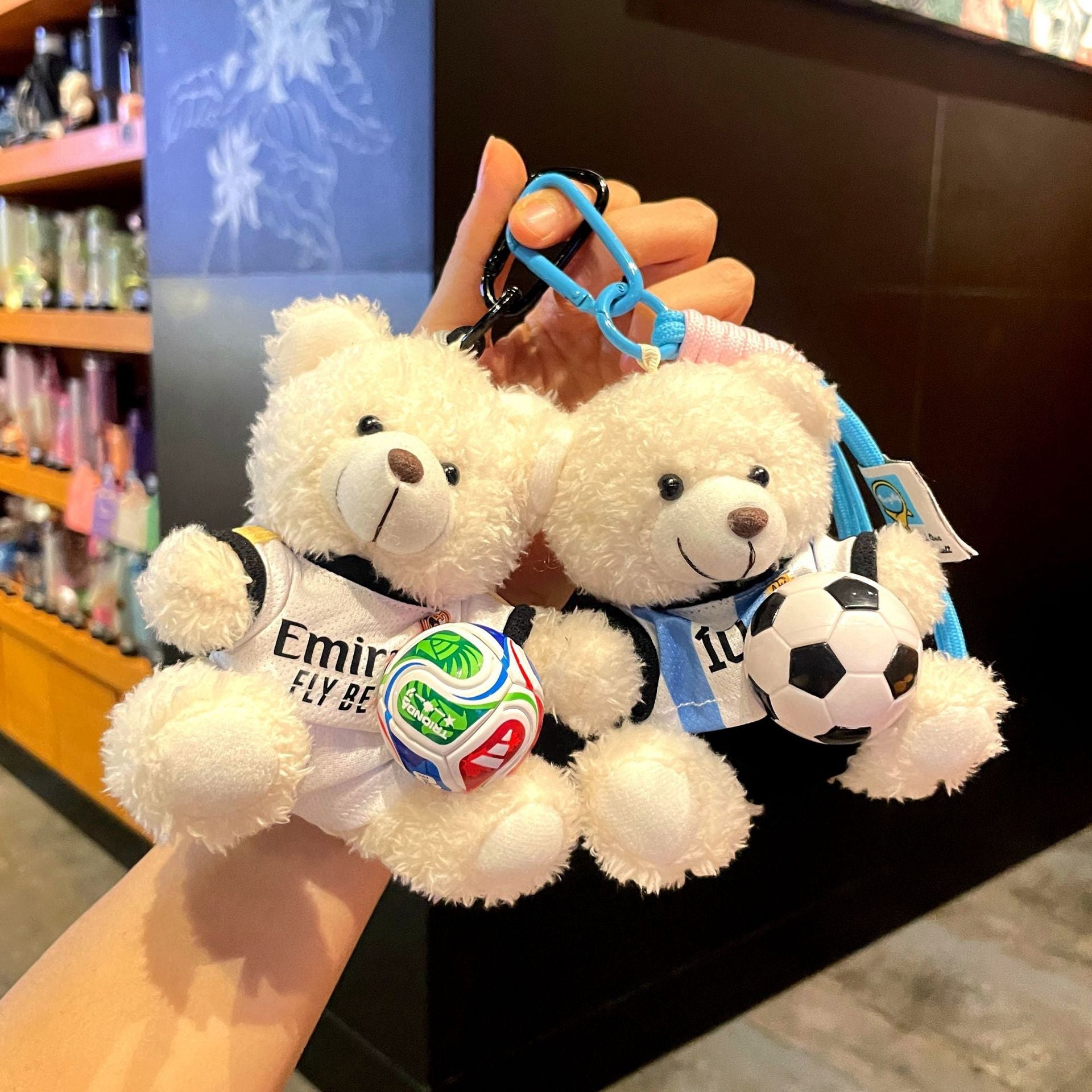 World Cup Football Teddy Bear Bag Charm