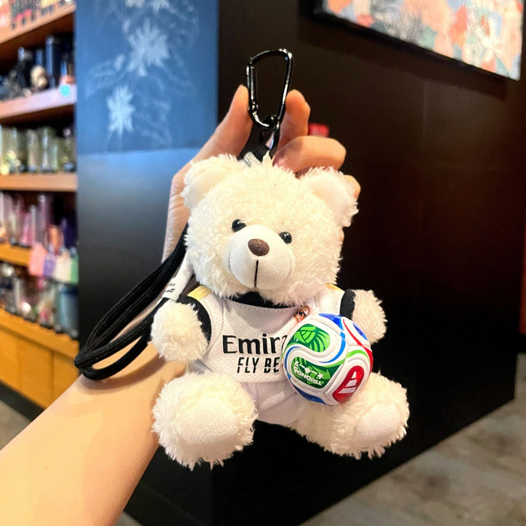 World Cup Football Teddy Bear Bag Charm