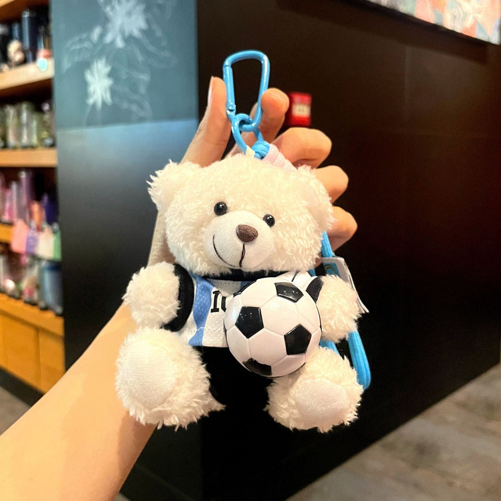 World Cup Football Teddy Bear Bag Charm