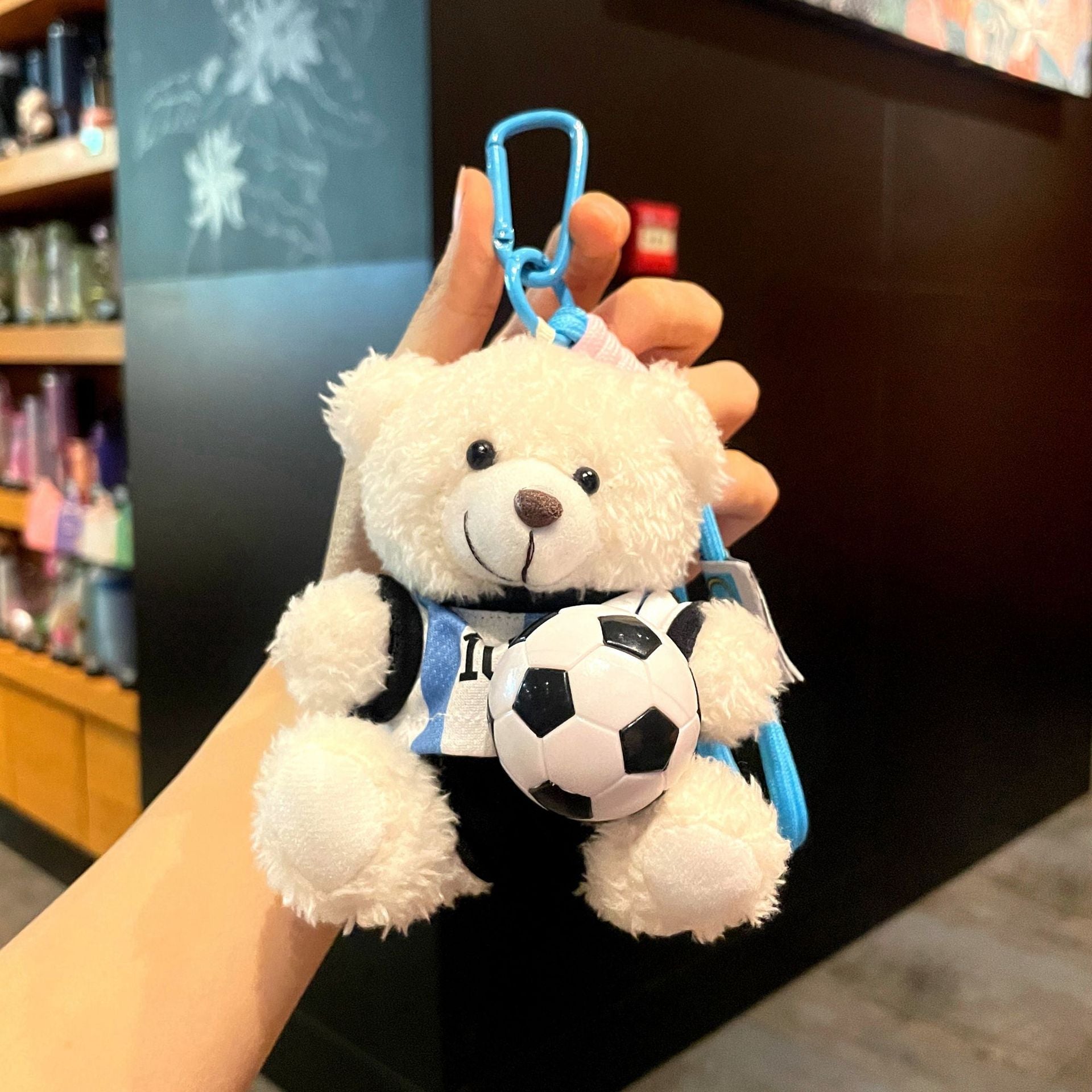 World Cup Football Teddy Bear Bag Charm