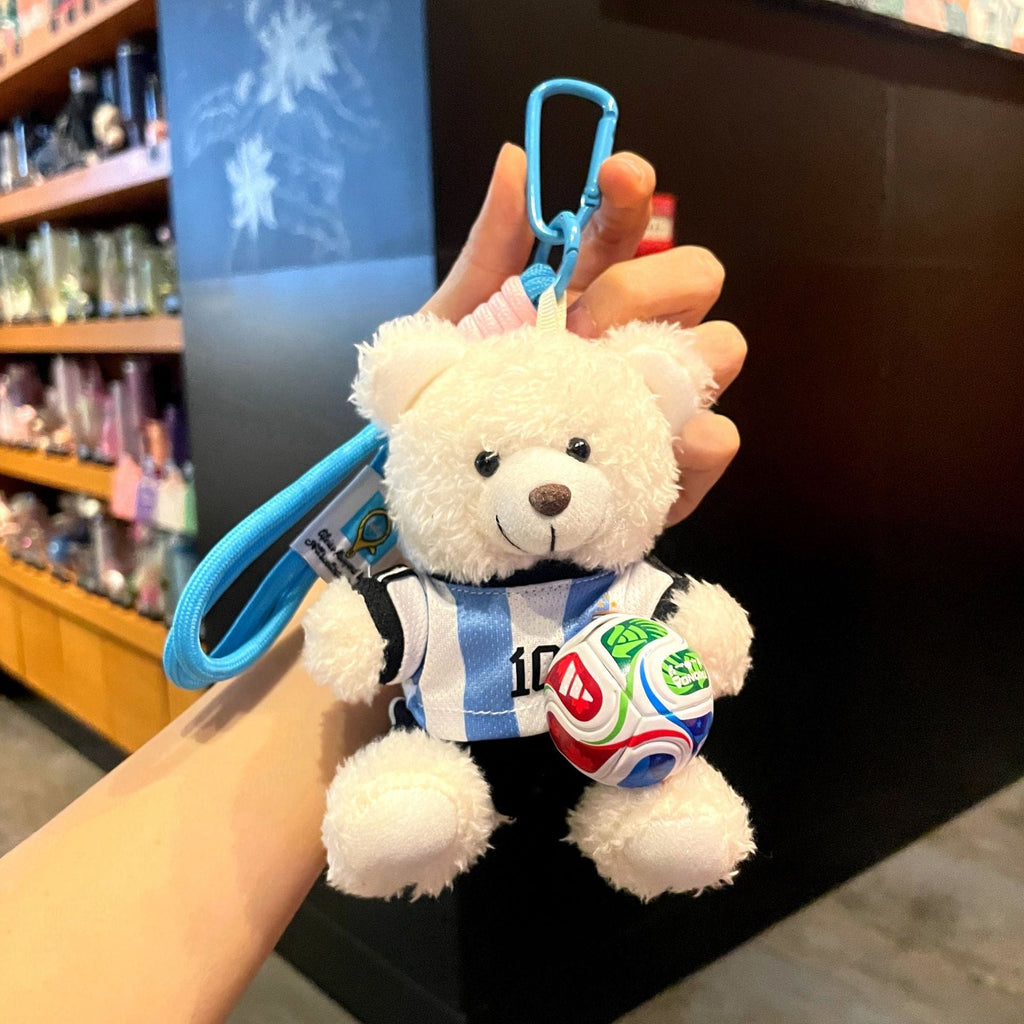 World Cup Football Teddy Bear Bag Charm