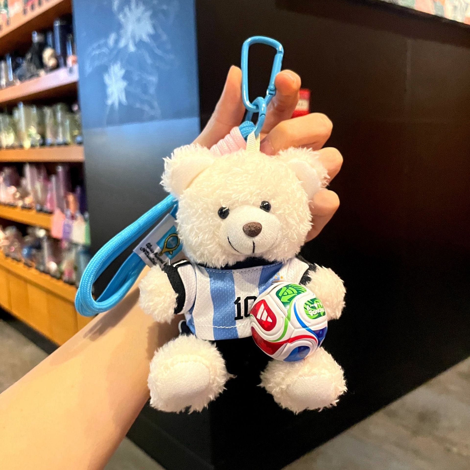 World Cup Football Teddy Bear Bag Charm