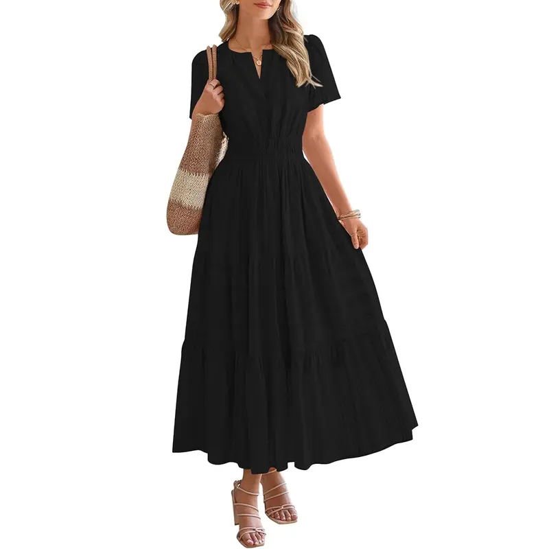Leichtes V-Ausschnitt-Kleid
