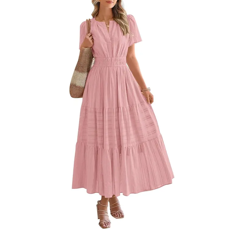Leichtes V-Ausschnitt-Kleid