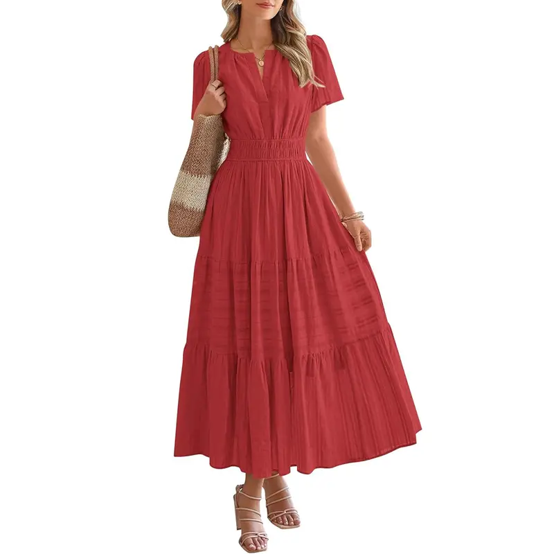 Leichtes V-Ausschnitt-Kleid